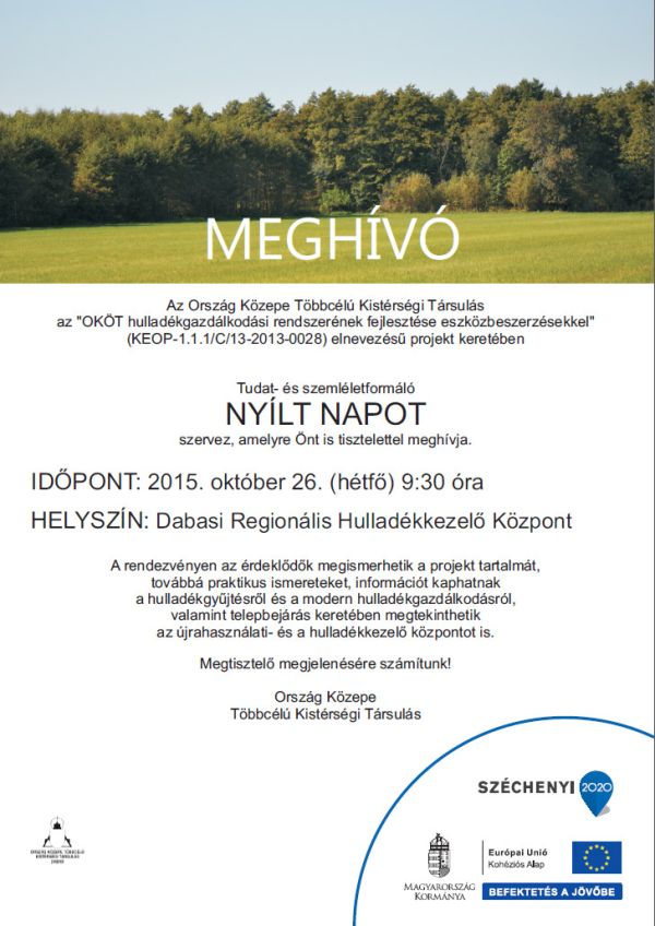 Meghívó - Tudat- és szemléletformáló nyílt nap