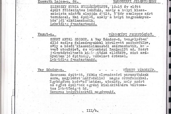 Gyón városképi és műemléki vizsgálata 1954.