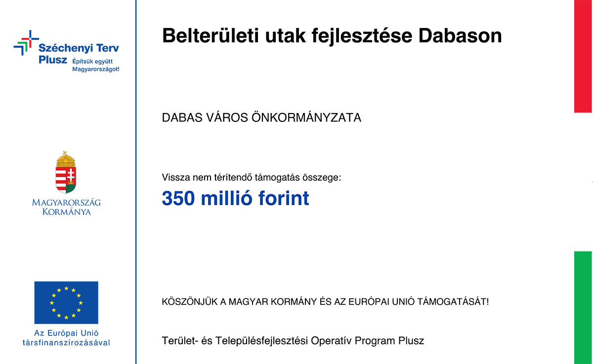 Belterületi utak fejlesztése Dabason