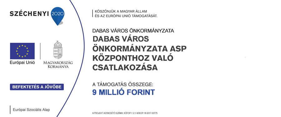 Dabas Város Önkormányzata ASP központhoz való csatlakozása