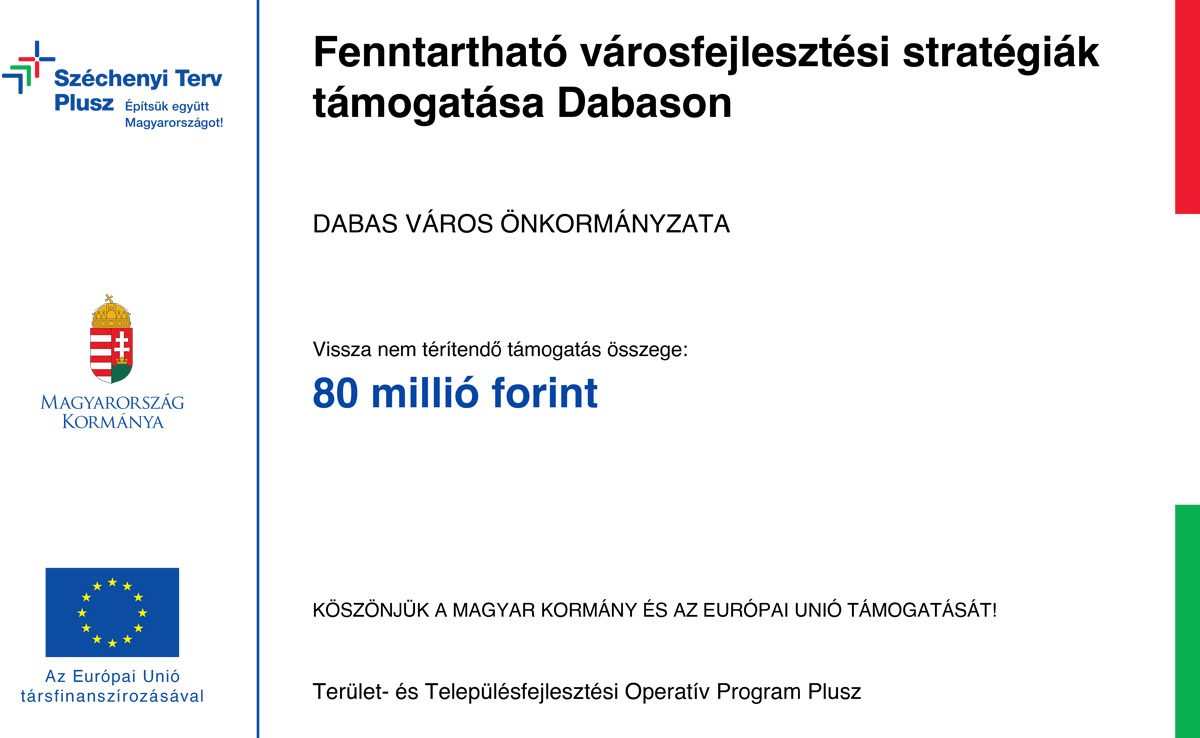 Fenntartható városfejlesztési stratégiák támogatása Dabason