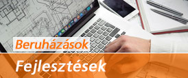 Beruházások és fejlesztések oldal megnyitása nyomógomb