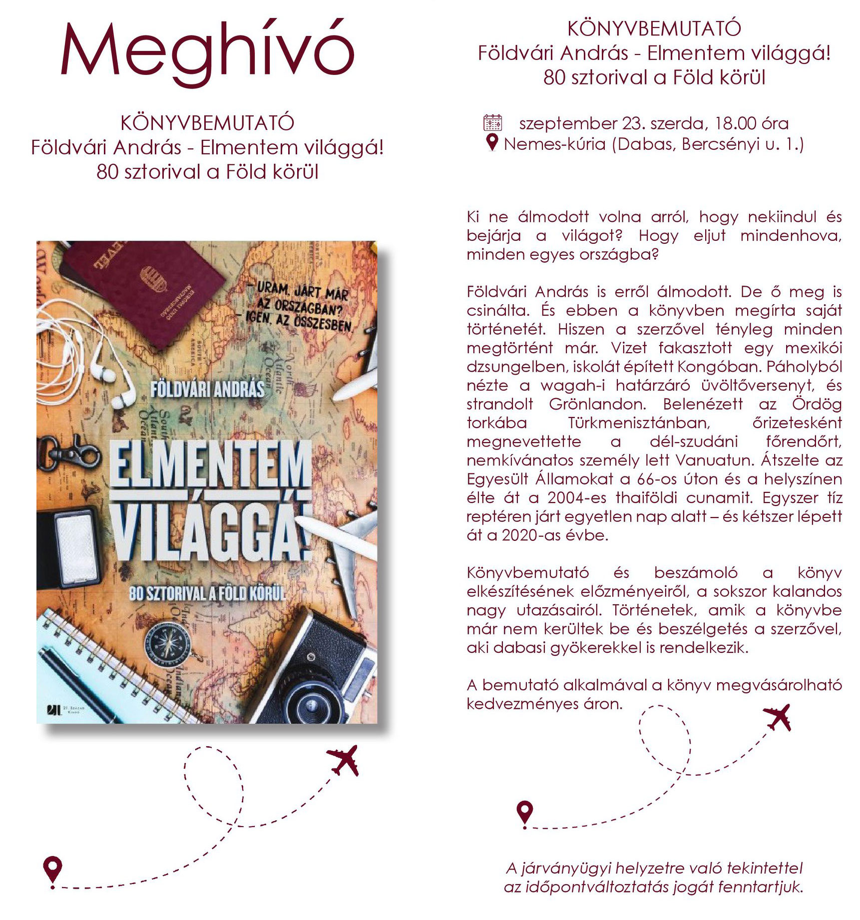 Földvári András - Elmentem világgá c. könyvbemutatója